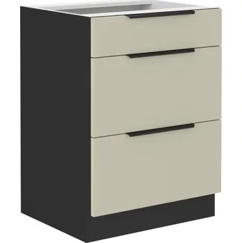 Kuchyňská skříňka MOB Dolní kuchyňská skříňka Tempo Kondela Arikona 60 D 3S BB (kašmír + černá)