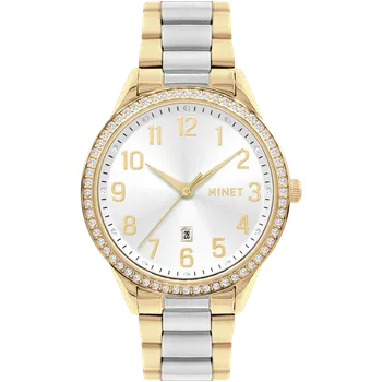 Hodinky MINET Stříbrno-zlaté dámské hodinky Avenue s čísly MWL5318