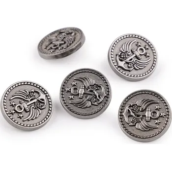 Knoflík Kovový knoflík velikost 28"; 32"; 36", malé, 3 (36") nikl antik