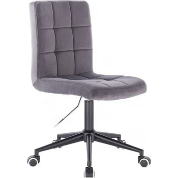 LuxuryForm DESIGN Kosmetická židle TOLEDO VELUR na černé podstavě s kolečky - tmavě šedá