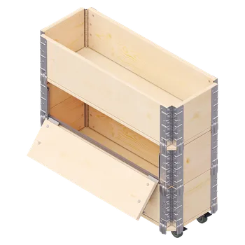 Truhlík Truhlík na bylinky s kolečky, dřevo, kov, přírodní, 80 × 30 × 68 cm RHB-0800X0300X680X15-1-4