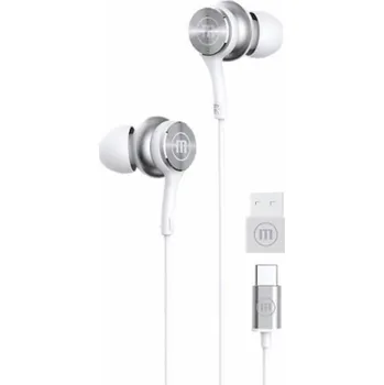 Sluchátka Kabelová sluchátka Maxell XC1 USB-C s adaptérem USB-A bílá