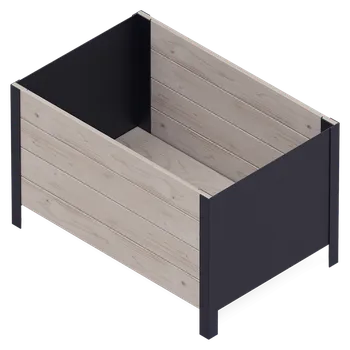 Truhlík Truhlík Modernbox, dřevo, kov, šedá, černá, 78 × 52 × 48 cm RMO-0780X0520X480-GR