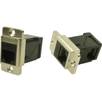 Elektrická zásuvka Cliff ŠEDÁ RAFT METAL DUALSLIM CAT5E CSK CP30751M adaptér, vestavný niklová, černá 1 ks