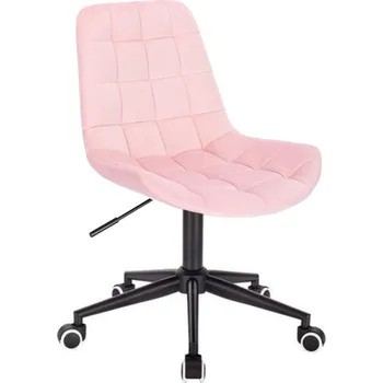 LuxuryForm DESIGN Kosmetická židle PARIS VELUR na černé podstavě s kolečky - světle růžová