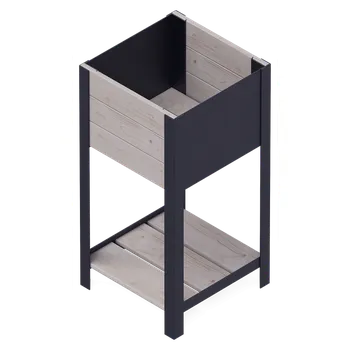 Truhlík Truhlík Modernbox, dřevo, kov, šedá, černá, 36 × 36 × 72 cm RMO-0360X0360X720-GR