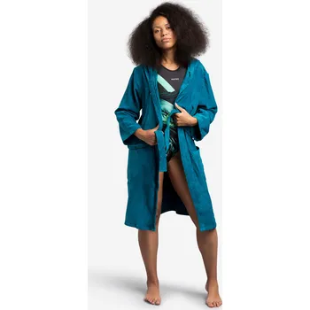Dámské noční prádlo DECATHLON Dámský bavlněný župan 900 na vodní pólo L MODRÁ|ZELENÁ