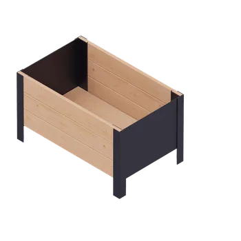 Truhlík Truhlík Modernbox, dřevo, kov, hnědá, černá, 58 × 36 × 32 cm RMO-0580X0360X320-BW