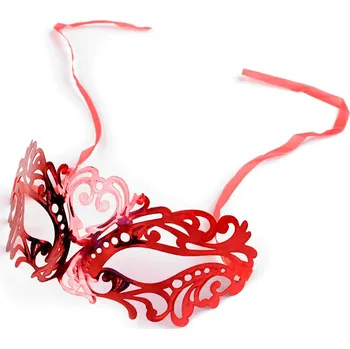 Karnevalová maska Karnevalová maska - škraboška metalická, barva 6 korálová světlá