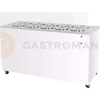 Zmrzlina Distributor na zmrzlinu, vitrína na zmrzlinu, konzervátor, retro, 10 tub, kulaté nádoby, 1503x670x895 mm | RESTO QUALITY, GELATO POZETTI 10