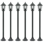 Zahradní sloupové lampy 6 ks E27 110 cm hliníkové tmavě zelené Zelená 44214