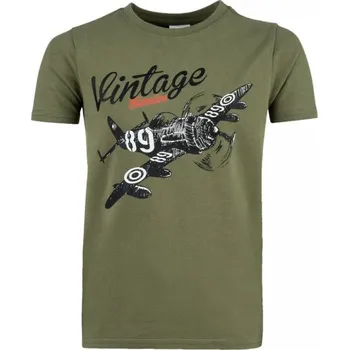 Chlapecké tričko 101INC Triko dětské AIRCRAFT krátký rukáv ZELENÁ - OLIV 158-164