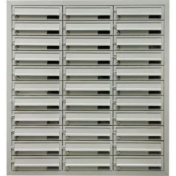 Poštovní schránka 3MH s.r.o. Poštovní schránka MB 01-300x90x370 v sestavě pro zazdění Barva: RAL 9006 stříbrná