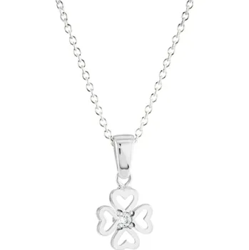 Náhrdelník GEMMAX "" Řetízek se čtyřlístkem z bílého zlata – zlatý šperk ryzosti 585/1000 v Dárkovém balení s Certifikátem GLSWB-37461-39271