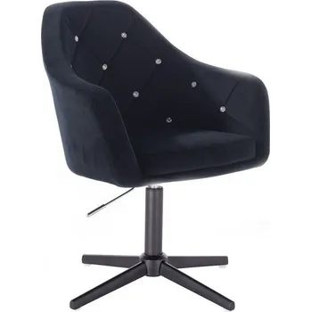 LuxuryForm DESIGN Kosmetické křeslo ROMA VELUR na černém kříži - černé