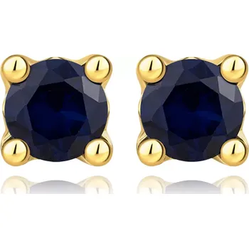 Náušnice Náušnice ze žlutého zlata 585 - syntetický safír modrý