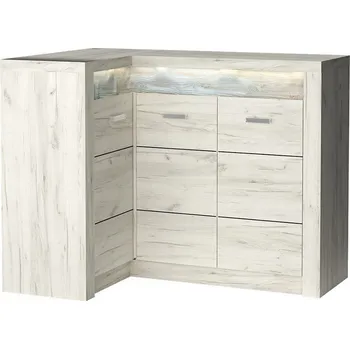 Komoda Rohová komoda levá INDIANAPOLIS I-15 jasan bílý