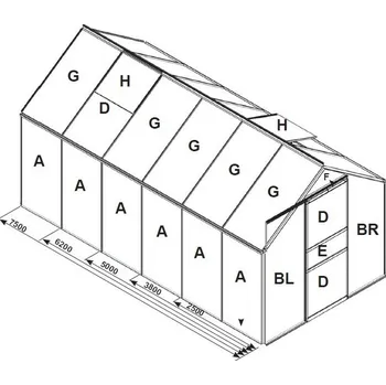 Skleník Náhradní prosklení pro skleník VITAVIA VENUS 2500 PC 4 mm LG3058