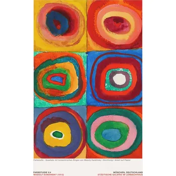 Plakát Plakát, Obraz - Colour Study V.4 (Abstract Vibrant Colourful Circles, 4 of 4) - Wassily Kandinsky