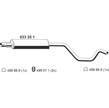 Výfukový systém Střední tlumič výfuku ERNST 033251