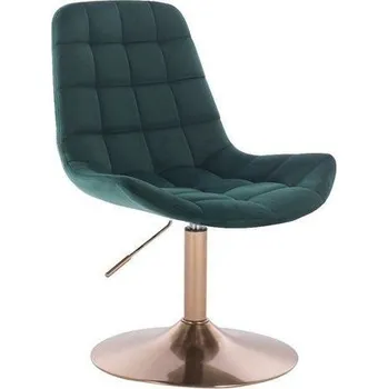 LuxuryForm DESIGN Kosmetická židle PARIS VELUR na zlatém talíři - zelená