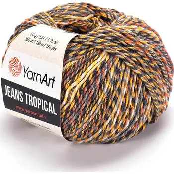 Galanterie Yarn Art příze Jeans Tropical 610 černá, šedá, oranžová