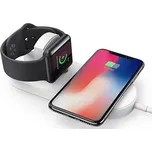 Bezdrátová nabíječka All New 2v1 pro telefon a Apple Watch, bílá, 5V, 10W, Qi