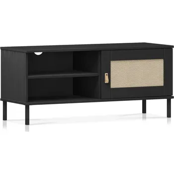 Televizní stolek Černý menší tv stolek masiv borovice a ratan Sibony