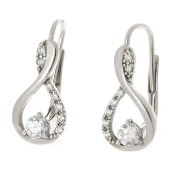 Náušnice Dámské stříbrné naušnice se zirkony STNAU1113F