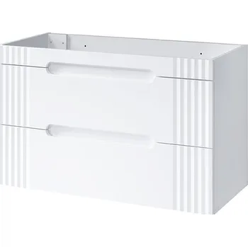 Koupelnový nábytek Koupelnová skříňka FIJI bílá 82-100, pod umyvadlo 100, dřevěné nohy (4x) NE, umyvadlo SPIRIT 100 NE