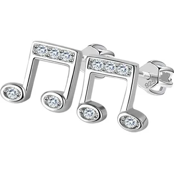 Náušnice NUBIS® Stříbrné šroubovací náušnice noty - NB-3750