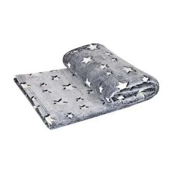 Dětská deka Deka z mikrovlákna - 75x100 cm šedá / hvězdy