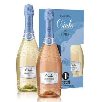 Dárkové balení Cielo Prosecco Blu Collection Bianco 0,75l + Rosé 0,75l