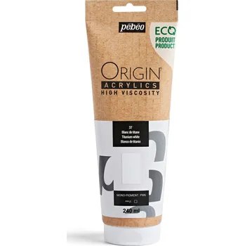 Vodová barva Akrylová barva Pébéo Origin Acrylics - 37 Titanium White Objem: 240 ml