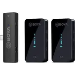 Boya BY-XM6 Profesionální Bezdrátový Mikrofon Audio pro Smartphone, Kameru, Počitač USB-C 2x mikrofon + přijímač USB-C