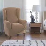 Super strečové potahy NIAGARA oříšková křeslo ušák (š. 70 - 95 cm) 75761046