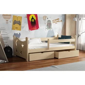 Postel Max-i Dětská postel NIGHTSKY KIDBED ONE ze dřeva + rošt Zvolte rozměr:: 70 x 140 cm, Zvolte barvu:: barva hnědá + ŠUPLÍKY