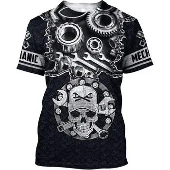 Pánské tričko s 3D potiskem mechanika Velikost: 2XL, Barva (Varianta): C01-CL0121901