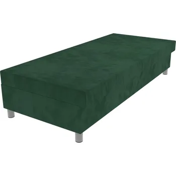 Postel Čalouněná lamelová válenda Valerie na nohách šedá s úložným prostorem - Tmavě zelená, 80 x 200 cm, Bez navýšení, Molitanová 13 cm