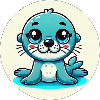 Jedlá dekorace na dort Jedlý papír kreslený lachtan