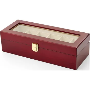 Šperkovnice Šperkovnice z červeného dřeva na 6 ks náramkových hodinek - Warren Asher