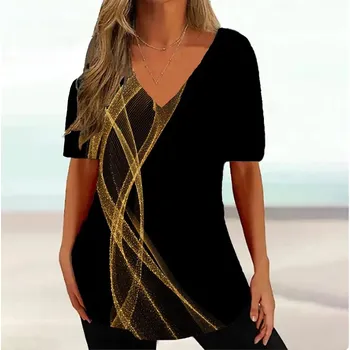 Dámská halenka Vzorovaná halenka s véčkovým výstřihem Velikost: L, Barva (Varianta): K01-SC15089