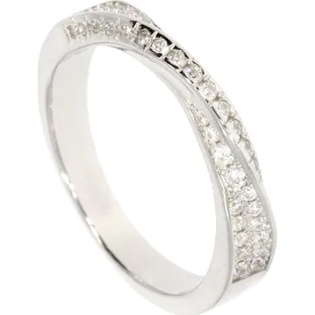 Prsten Zlatnictví Helios Prsten ze stříbra s řadami zirkonů Velikost: 52