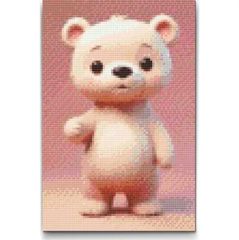 Diamantové malování Diamantové malování - Medvídek pro děti Velikost: 20x30cm, Rámování: Pouze srolované plátno, Diamanty: Kulaté
