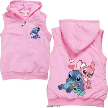 Chlapecký svetr Lilo & Stitch Dětská podzimní/jarní vesta s motivem "Lilo & Stitch " - potisk Lilo a Angel (2-15 let) Barva: růžová - Lilo a Angel, Velikost: 150/11-12 let