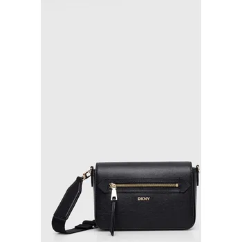 Kabelka Kožená kabelka Dkny černá barva, R42E3E21 99X, vel. ONE SIZE