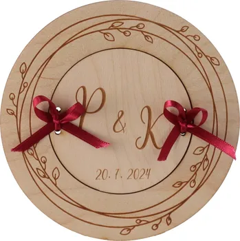 Dárková krabička Dřevěná kapsa na peníze s iniciálami na míru