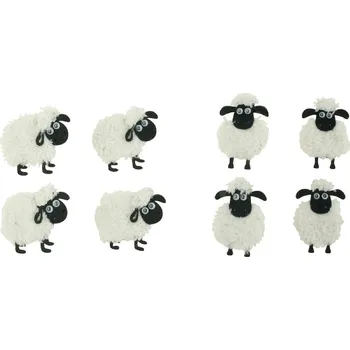 Anděl Dekorativní ovečky z filcu s klipem - 6 cm, 4 ks