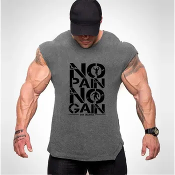 Pánské tričko Pánské sportovní tílko s nápisy Velikost: L, Barva (Varianta): Sleeveless grey 1