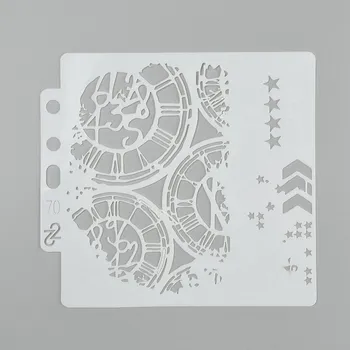 Plastová šablona, HODINY, 13x14cm, 1ks